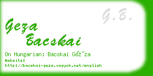 geza bacskai business card